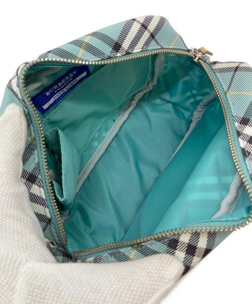BURBERRY BLUE LABEL（バーバリー ブルー レーベル）BURBERRY BLUE LABEL (バーバリー ブルー レーベル) チェックショルダーバッグ　ミニバッグ　総柄 ブルー サイズ:実寸参照の古着・服飾アイテム