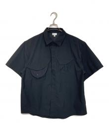 GOLDWIN 0（ゴールドウイン ゼロ）の古着「S/S Asymmetric Camp Shirt  ショートスリーブ アシメトリック キャンプ シャツ  半袖シャツ　スポーツ　アウトドア」｜ブラック