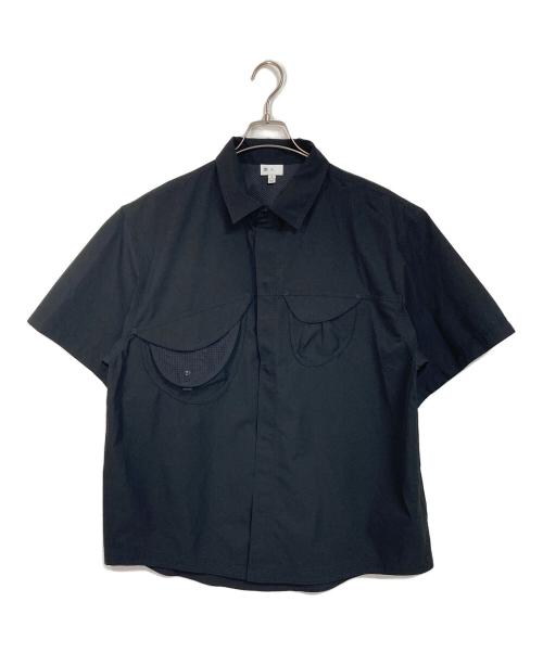 GOLDWIN 0（ゴールドウイン ゼロ）Goldwin 0 (ゴールドウイン ゼロ) S/S Asymmetric Camp Shirt  ショートスリーブ アシメトリック キャンプ シャツ  半袖シャツ　スポーツ　アウトドア ブラック サイズ:5の古着・服飾アイテム