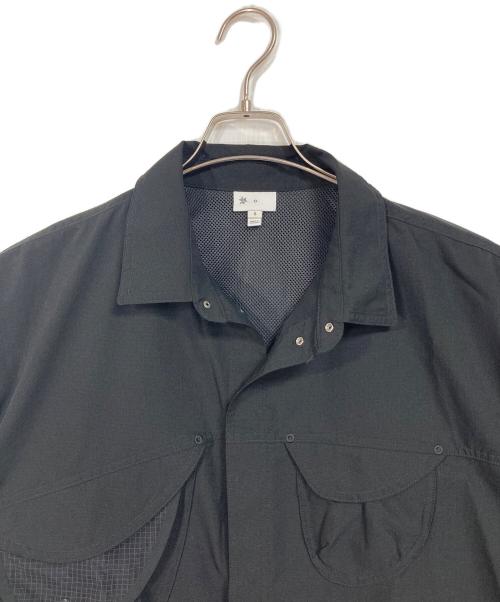 GOLDWIN 0（ゴールドウイン ゼロ）Goldwin 0 (ゴールドウイン ゼロ) S/S Asymmetric Camp Shirt  ショートスリーブ アシメトリック キャンプ シャツ  半袖シャツ　スポーツ　アウトドア ブラック サイズ:5の古着・服飾アイテム