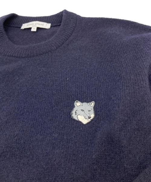 maison kitsune（メゾンキツネ）MAISON KITSUNE (メゾンキツネ) フォックスヘッド ラムズウール コンフォート ジャンパー ネイビー サイズ:XSの古着・服飾アイテム