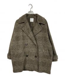 Spick and Span（スピック＆スパン）の古着「Wスライバーチェックハーフコート」｜ブラウン