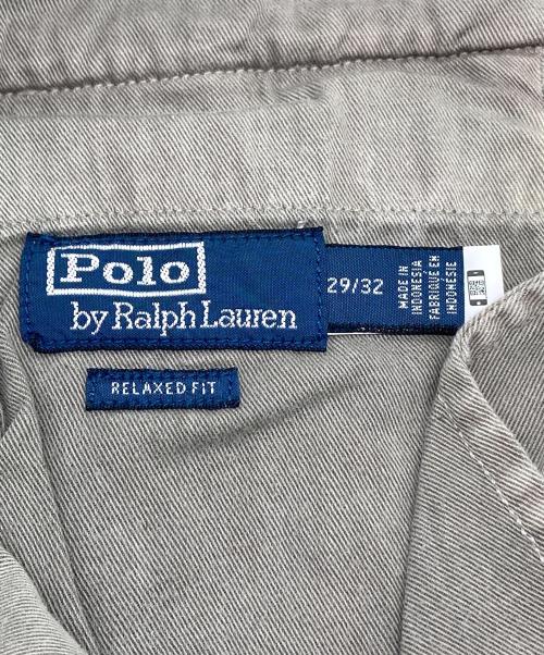 POLO RALPH LAUREN（ポロ・ラルフローレン）POLO RALPH LAUREN (ポロ・ラルフローレン) ベルテッドボタンフライパンツ コットンパンツ カーキ サイズ:29/32の古着・服飾アイテム