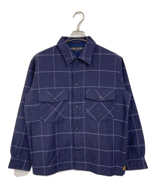 HUNTING WORLD（ハンティングワールド）HUNTING WORLD (ハンティングワールド) チェックシャツジャケット ネイビー サイズ:Mの古着・服飾アイテム