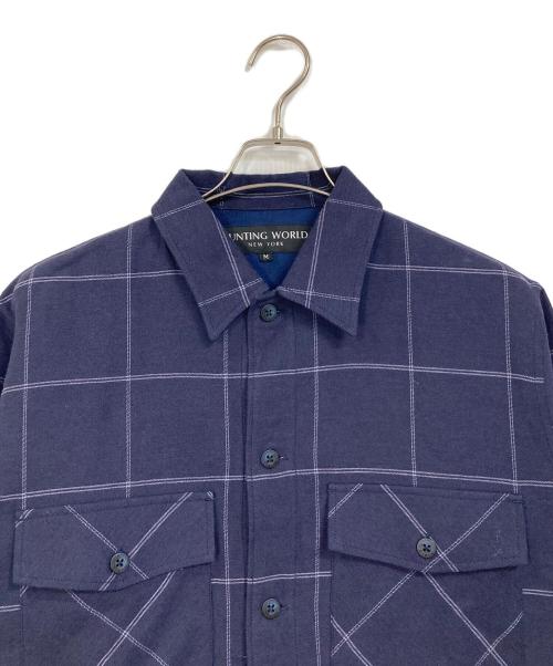 HUNTING WORLD（ハンティングワールド）HUNTING WORLD (ハンティングワールド) チェックシャツジャケット ネイビー サイズ:Mの古着・服飾アイテム