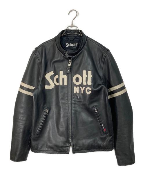 Schott（ショット）Schott (ショット) カフェレーサージャケット　カウレザー ブラック サイズ:XLの古着・服飾アイテム