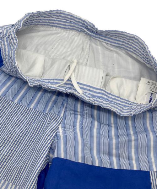 COMME des GARCONS SHIRT（コムデギャルソンシャツ）COMME des GARCONS SHIRT (コムデギャルソンシャツ) パッチワークストライプパンツ スカイブルー サイズ:Sの古着・服飾アイテム
