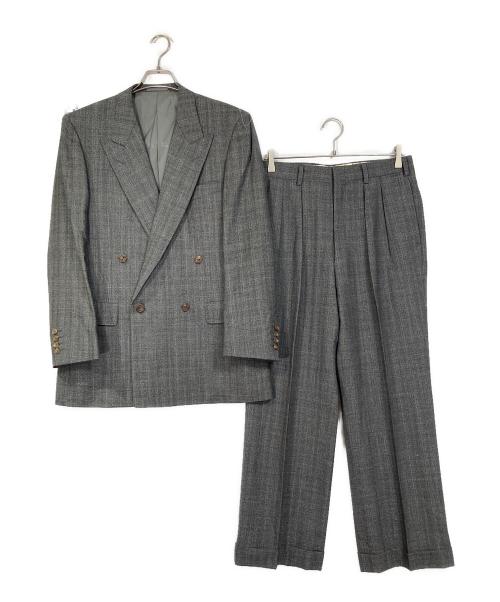 Burberry's（バーバリーズ）Burberry's (バーバリーズ) グレンチェックダブルジャケットセットアップスーツ グレー サイズ:A6の古着・服飾アイテム