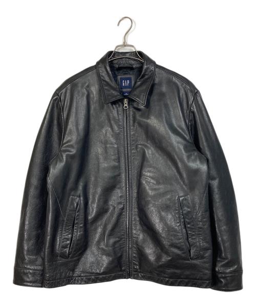 GAP（ギャップ）GAP (ギャップ) 【古着】00'Sカウレザージャケット　00年　牛革　 ブラック サイズ:Lの古着・服飾アイテム