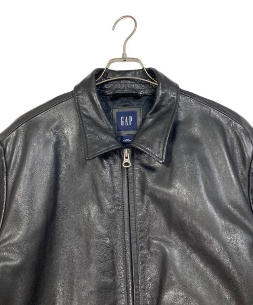 GAP（ギャップ）GAP (ギャップ) 【古着】00'Sカウレザージャケット　00年　牛革　 ブラック サイズ:Lの古着・服飾アイテム