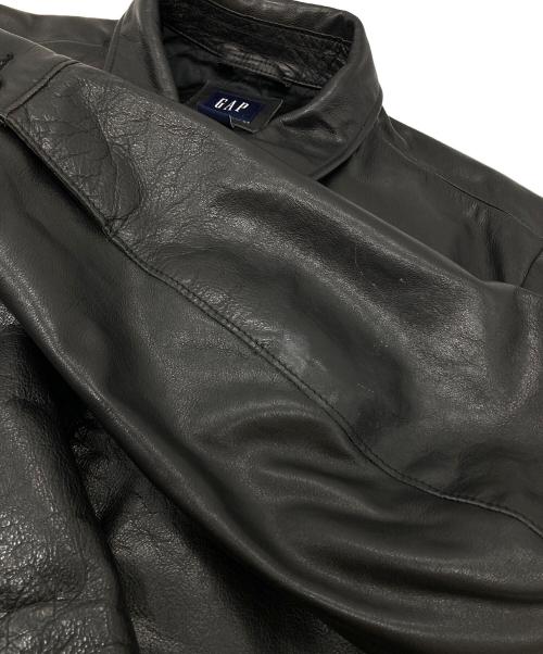 GAP（ギャップ）GAP (ギャップ) 【古着】00'Sカウレザージャケット　00年　牛革　 ブラック サイズ:Lの古着・服飾アイテム