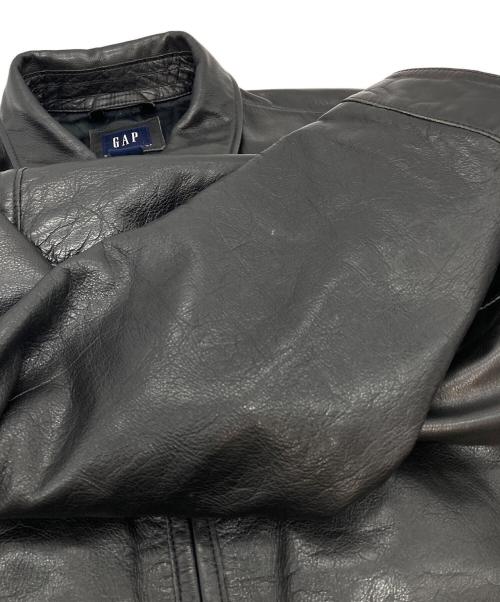 GAP（ギャップ）GAP (ギャップ) 【古着】00'Sカウレザージャケット　00年　牛革　 ブラック サイズ:Lの古着・服飾アイテム