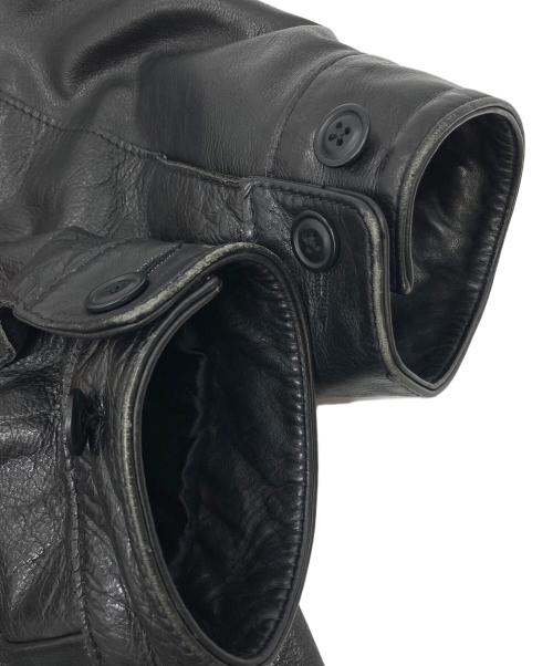 GAP（ギャップ）GAP (ギャップ) 【古着】00'Sカウレザージャケット　00年　牛革　 ブラック サイズ:Lの古着・服飾アイテム
