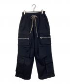 DANKE SCHONダンケ シェーン）の古着「PREMIUM SUPER STRETCH TC BLACK WIDE ZIP POCKET PANT」｜ブラック