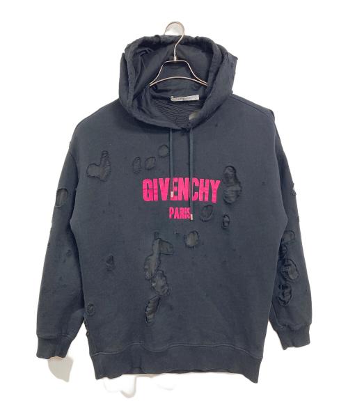 GIVENCHY（ジバンシィ）GIVENCHY (ジバンシィ) デストロイパーカー　フーディー ブラック サイズ:XSの古着・服飾アイテム