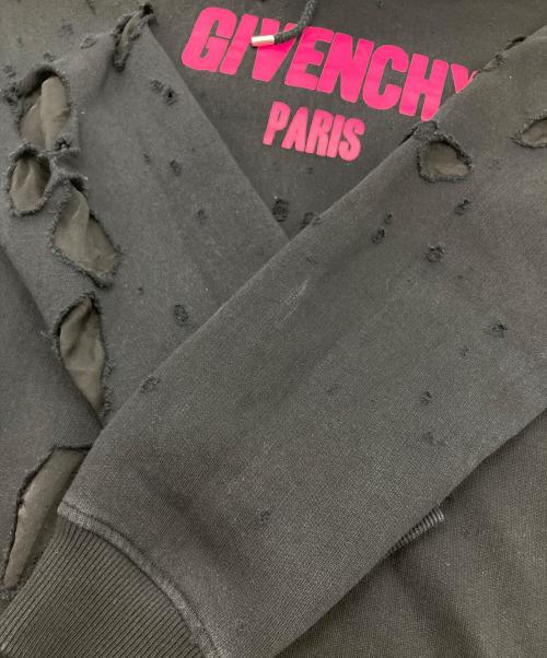 GIVENCHY（ジバンシィ）GIVENCHY (ジバンシィ) デストロイパーカー　フーディー ブラック サイズ:XSの古着・服飾アイテム