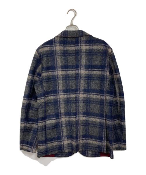 at.p.co（アティピコ）AT.P.CO (アティピコ) チェックテーラードジャケット ネイビー サイズ:48の古着・服飾アイテム