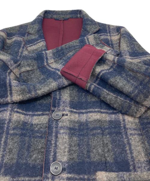 at.p.co（アティピコ）AT.P.CO (アティピコ) チェックテーラードジャケット ネイビー サイズ:48の古着・服飾アイテム