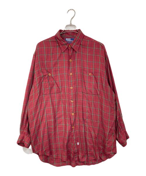 POLO RALPH LAUREN（ポロ・ラルフローレン）POLO RALPH LAUREN (ポロ・ラルフローレン) 【古着】チェックレーヨンシャツ レッド サイズ:XLの古着・服飾アイテム