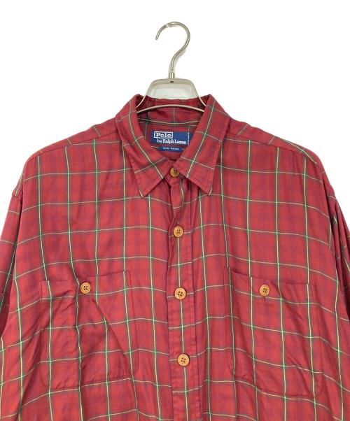POLO RALPH LAUREN（ポロ・ラルフローレン）POLO RALPH LAUREN (ポロ・ラルフローレン) 【古着】チェックレーヨンシャツ レッド サイズ:XLの古着・服飾アイテム