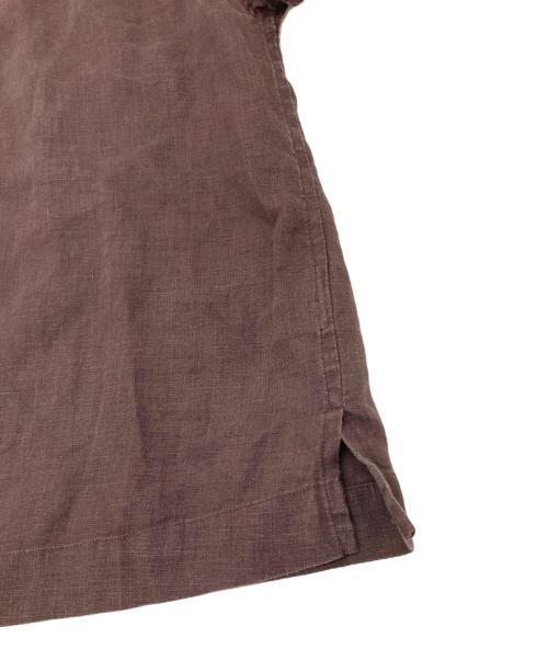 MARGARET HOWELL（マーガレットハウエル）MARGARET HOWELL (マーガレットハウエル) LINEN VOILE 半袖リネンブラウス ブラウン サイズ:1の古着・服飾アイテム