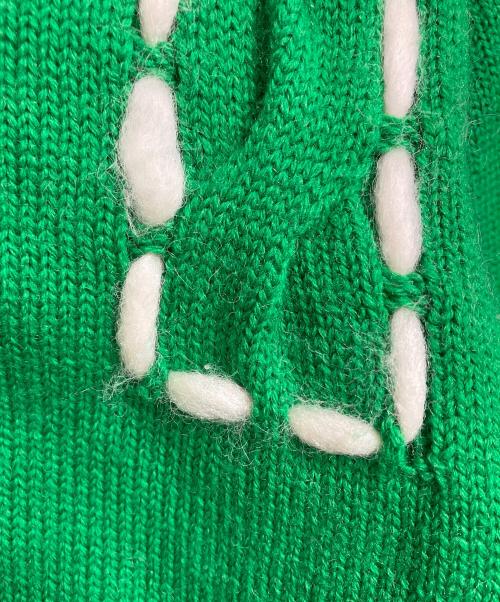 YOHEI OHNO（ヨウヘイオオノ）YOHEI OHNO (ヨウヘイオオノ) Asunaro Cardigan  アスナロカーディガン  デザインカーディガン　日本製 グリーン サイズ:36の古着・服飾アイテム
