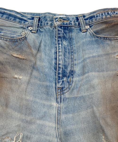 HELL BLAU（ヘルブラウ）hell blau (ヘルブラウ) ダメージデニムパンツ　日本製 インディゴ サイズ:2の古着・服飾アイテム