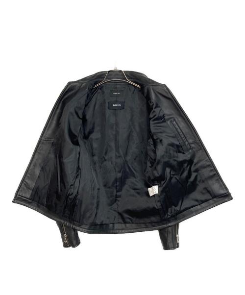 neels（ニールス）neels (ニールス) BLOUSONコラボ 襟付きシングルライダースジャケット　レザージャケット　カウレザー　牛革　エディフィス取扱 ブラック サイズ:Mの古着・服飾アイテム
