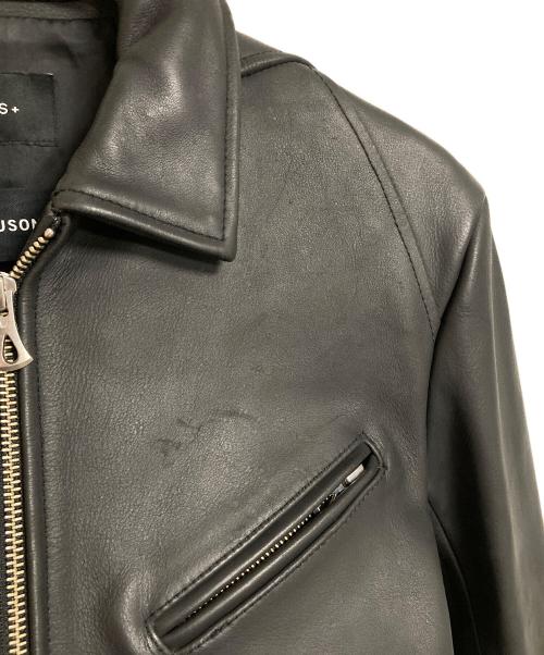 neels（ニールス）neels (ニールス) BLOUSONコラボ 襟付きシングルライダースジャケット　レザージャケット　カウレザー　牛革　エディフィス取扱 ブラック サイズ:Mの古着・服飾アイテム
