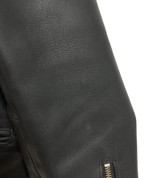 neels（ニールス）neels (ニールス) BLOUSONコラボ 襟付きシングルライダースジャケット　レザージャケット　カウレザー　牛革　エディフィス取扱 ブラック サイズ:Mの古着・服飾アイテム