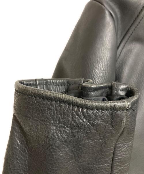 neels（ニールス）neels (ニールス) BLOUSONコラボ 襟付きシングルライダースジャケット　レザージャケット　カウレザー　牛革　エディフィス取扱 ブラック サイズ:Mの古着・服飾アイテム