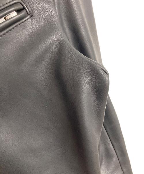 neels（ニールス）neels (ニールス) BLOUSONコラボ 襟付きシングルライダースジャケット　レザージャケット　カウレザー　牛革　エディフィス取扱 ブラック サイズ:Mの古着・服飾アイテム