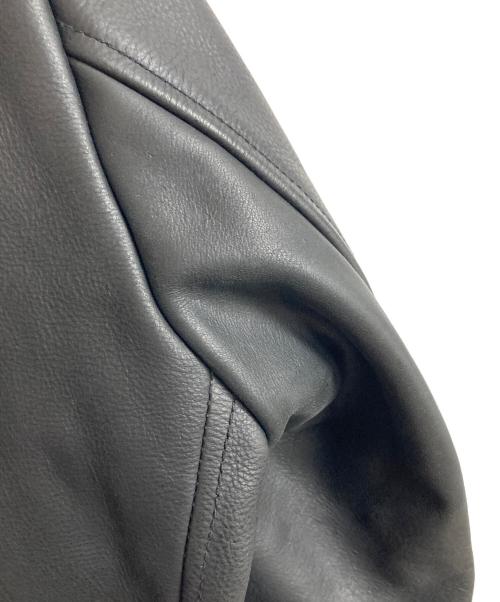 neels（ニールス）neels (ニールス) BLOUSONコラボ 襟付きシングルライダースジャケット　レザージャケット　カウレザー　牛革　エディフィス取扱 ブラック サイズ:Mの古着・服飾アイテム