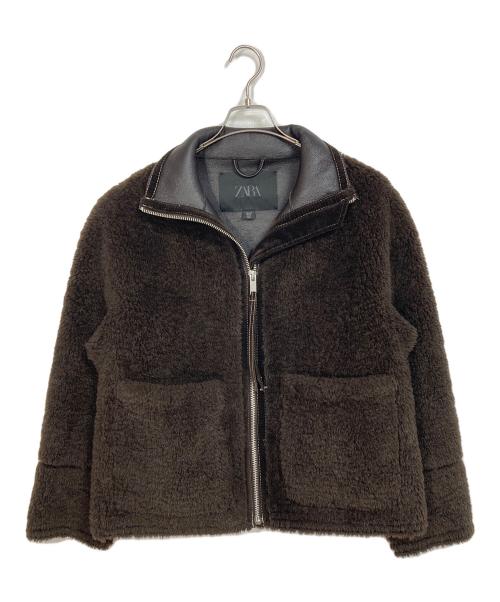 ZARA（ザラ）ZARA (ザラ) ZW COLLECTION ダブルフェイスボアジャケット　アウター ブラウン サイズ:Mの古着・服飾アイテム