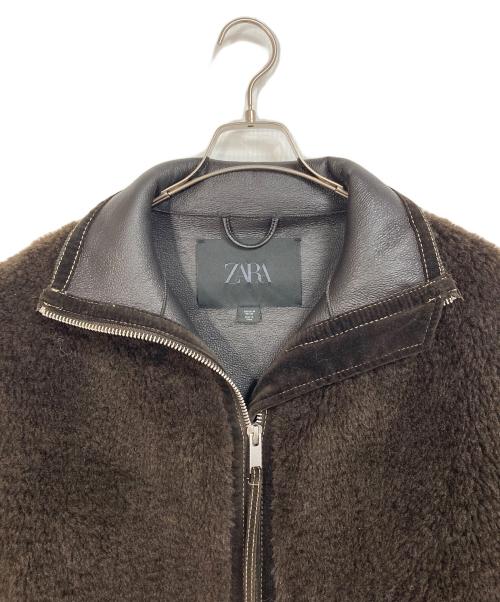 ZARA（ザラ）ZARA (ザラ) ZW COLLECTION ダブルフェイスボアジャケット　アウター ブラウン サイズ:Mの古着・服飾アイテム