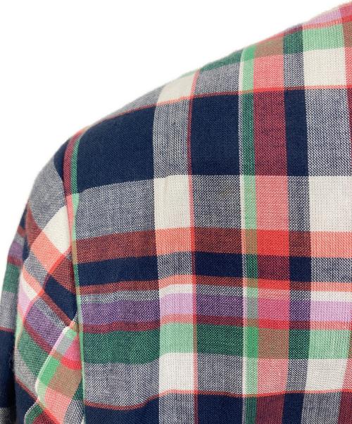 POLO RALPH LAUREN（ポロ・ラルフローレン）POLO RALPH LAUREN (ポロ・ラルフローレン) チェックテーラードジャケット　アウター　ライトアウター ネイビー×ピンク サイズ:2の古着・服飾アイテム