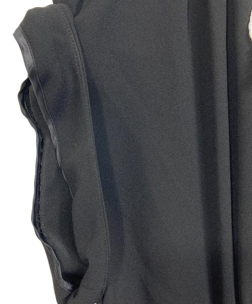 Mame Kurogouchi（マメクロゴウチ）Back Satin Crepe Georgette Embroidered Collar Flared Dress  バックサテンクレープジョーゼットエンブロイダリーカラーフレアドレス  ロングドレス　ロングワンピース　セレモニー　日本製の古着・服飾アイテム