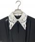 Back Satin Crepe Georgette Embroidered Collar Flared Dress  バックサテンクレープジョーゼットエンブロイダリーカラーフレアドレス  ロングドレス　ロングワンピース　セレモニー　日本製：50000円