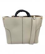 EPORエポール）の古着「BAMBOO BAG Medium  バンブーバッグ　ミディアム　ハンドバッグ　ショルダーバッグ　2WAYバッグ」｜ホワイト