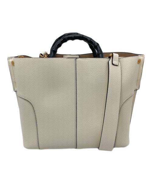 EPOR（エポール）EPOR (エポール) BAMBOO BAG Medium  バンブーバッグ　ミディアム　ハンドバッグ　ショルダーバッグ　2WAYバッグ ホワイト サイズ:実寸参照の古着・服飾アイテム