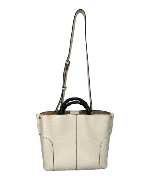 EPOR（エポール）EPOR (エポール) BAMBOO BAG Medium  バンブーバッグ　ミディアム　ハンドバッグ　ショルダーバッグ　2WAYバッグ ホワイト サイズ:実寸参照の古着・服飾アイテム