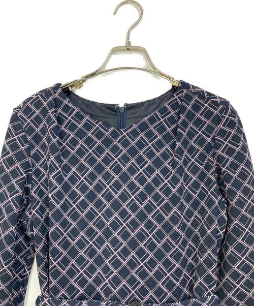 COUP DE CHANCE（クードシャンス）COUP DE CHANCE (クードシャンス) ジオメトリック柄ワンピース ネイビー サイズ:38の古着・服飾アイテム