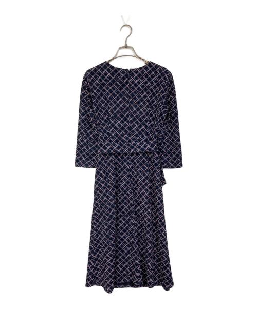 COUP DE CHANCE（クードシャンス）COUP DE CHANCE (クードシャンス) ジオメトリック柄ワンピース ネイビー サイズ:38の古着・服飾アイテム