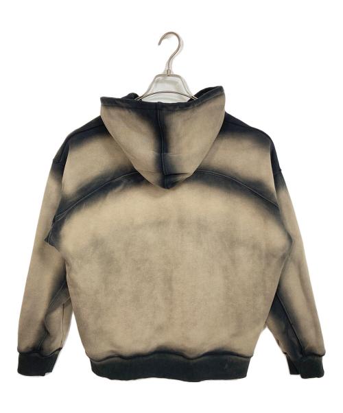 ELCHELE（エルチェレ）ELCHELE (エルチェレ) BLEACH DYE HALF ZIP HOODIE  ブリーチダイハーフジップフーディー ベージュ×ブラック サイズ:36の古着・服飾アイテム