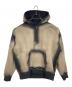 ELCHELE（エルチェレ）の古着「BLEACH DYE HALF ZIP HOODIE  ブリーチダイハーフジップフーディー」｜ベージュ×ブラック