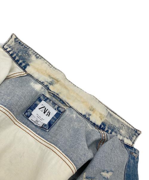 ZARA（ザラ）ZARA (ザラ) JEAN-MICHEL (ジャン・ミッシェル) バスキア DENIM JACKET ブルー サイズ:Lの古着・服飾アイテム