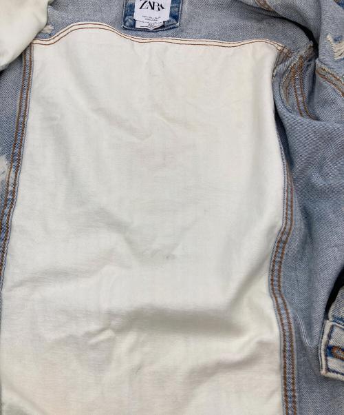 ZARA（ザラ）ZARA (ザラ) JEAN-MICHEL (ジャン・ミッシェル) バスキア DENIM JACKET ブルー サイズ:Lの古着・服飾アイテム