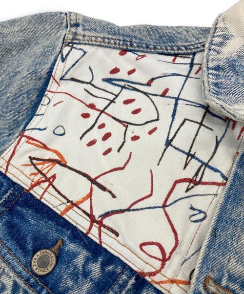 ZARA（ザラ）ZARA (ザラ) JEAN-MICHEL (ジャン・ミッシェル) バスキア DENIM JACKET ブルー サイズ:Lの古着・服飾アイテム