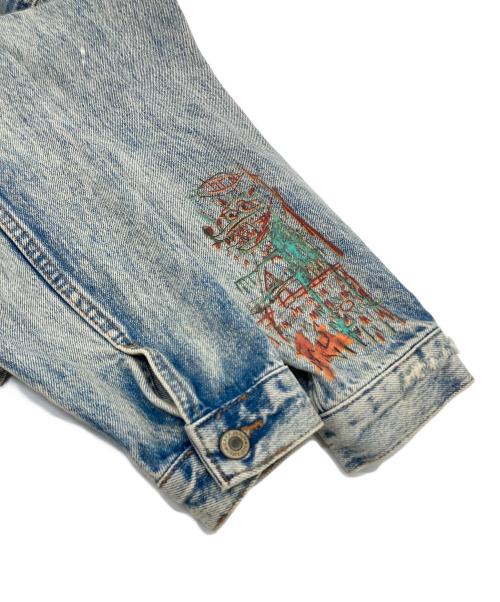ZARA（ザラ）ZARA (ザラ) JEAN-MICHEL (ジャン・ミッシェル) バスキア DENIM JACKET ブルー サイズ:Lの古着・服飾アイテム