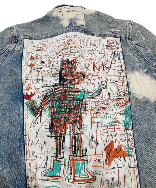 ZARA（ザラ）ZARA (ザラ) JEAN-MICHEL (ジャン・ミッシェル) バスキア DENIM JACKET ブルー サイズ:Lの古着・服飾アイテム